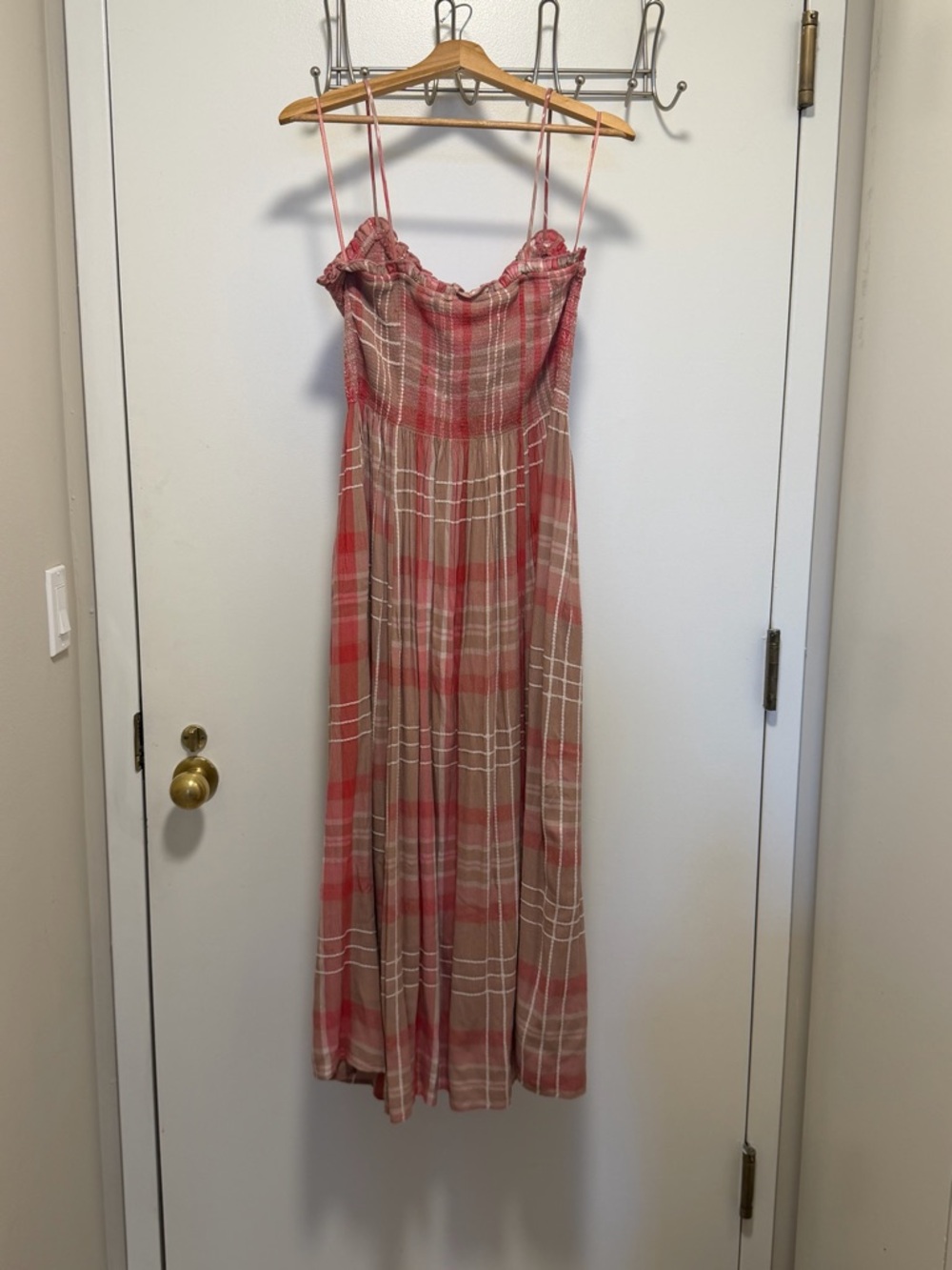Free People Maxi Dress NWT plaid size LARGE long dress - Picture 8 of 15